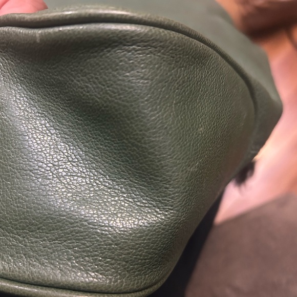 Talbots Large Green LeatherTote Hobo Bag Handbag Purse Shoulder Laptop Bag - Picture 7 of 7